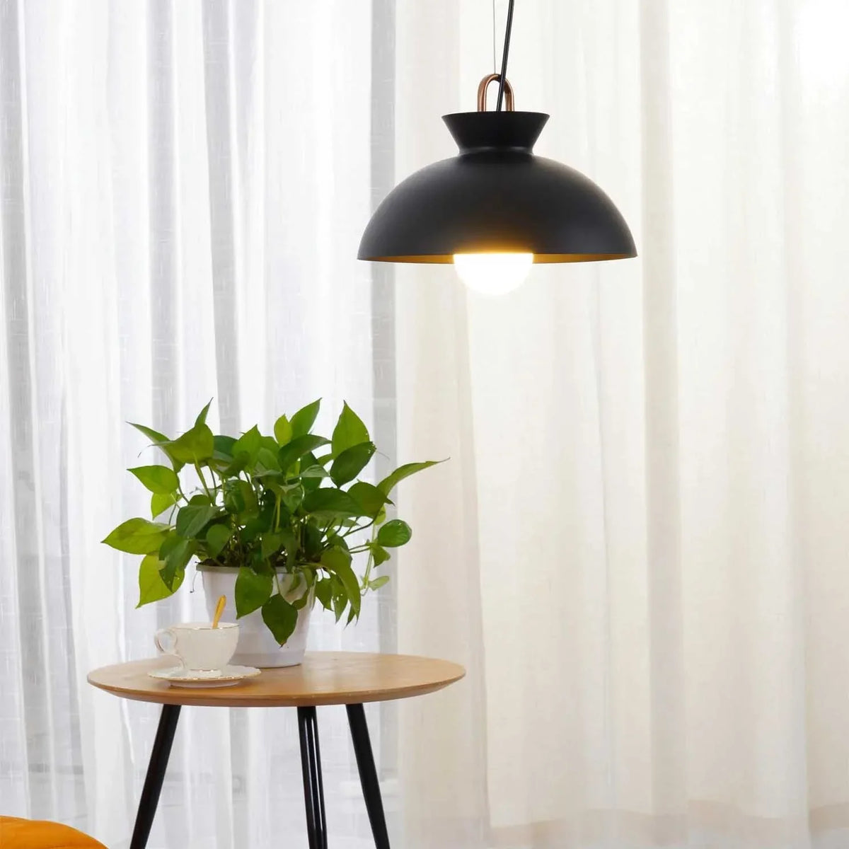 Metavaya Pendant light Dia 28cm x H 22cm / Black Coil Pendant Light 360192147496 M2022102504-1 Coil Pendant Light | Coil Ceiling Light