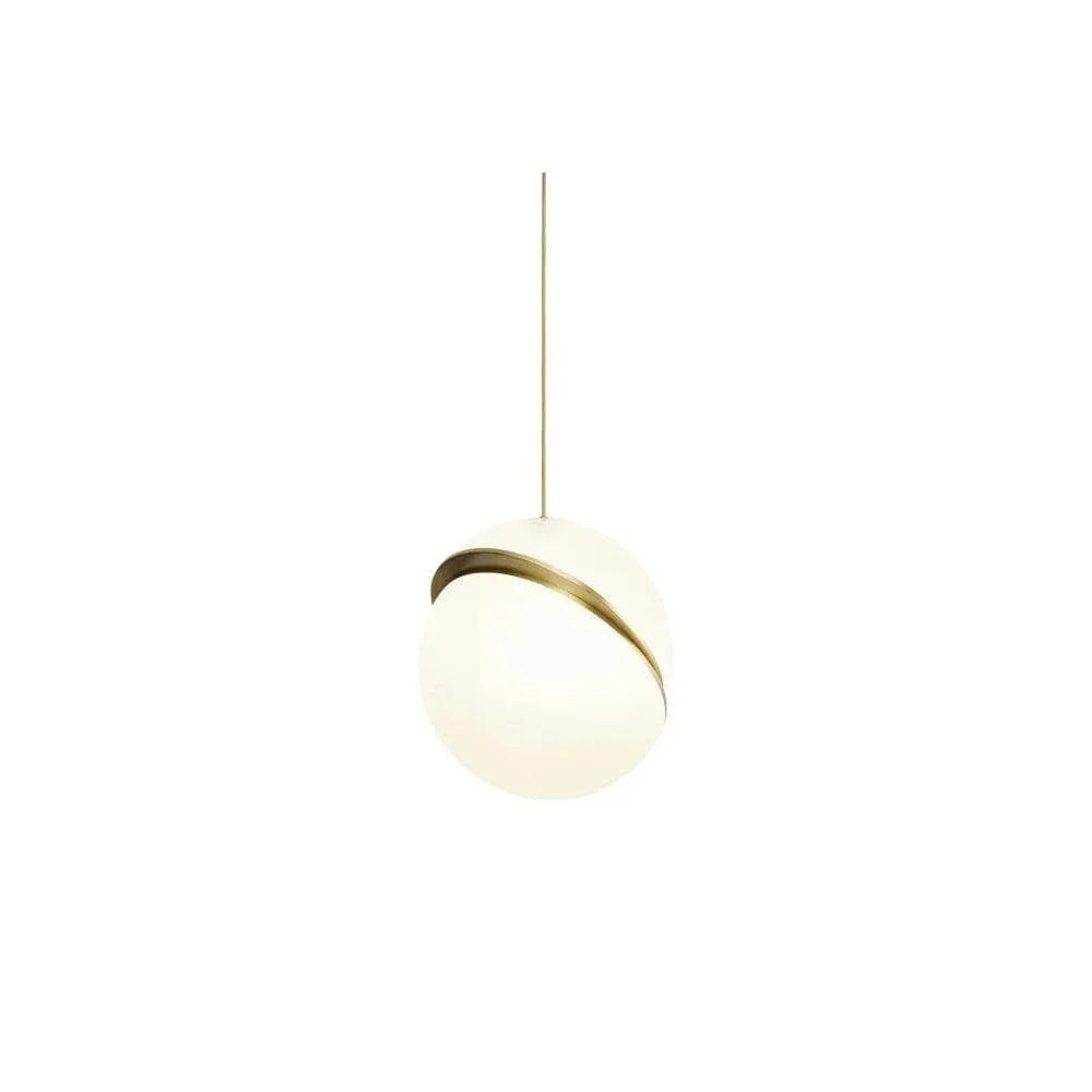 Metavaya Pendant lamp Dia 20cm x H 22cm / Brushed Brass/Opaque Acrylic Crescent Pendant Lamp 822706697755 M2022082501-1