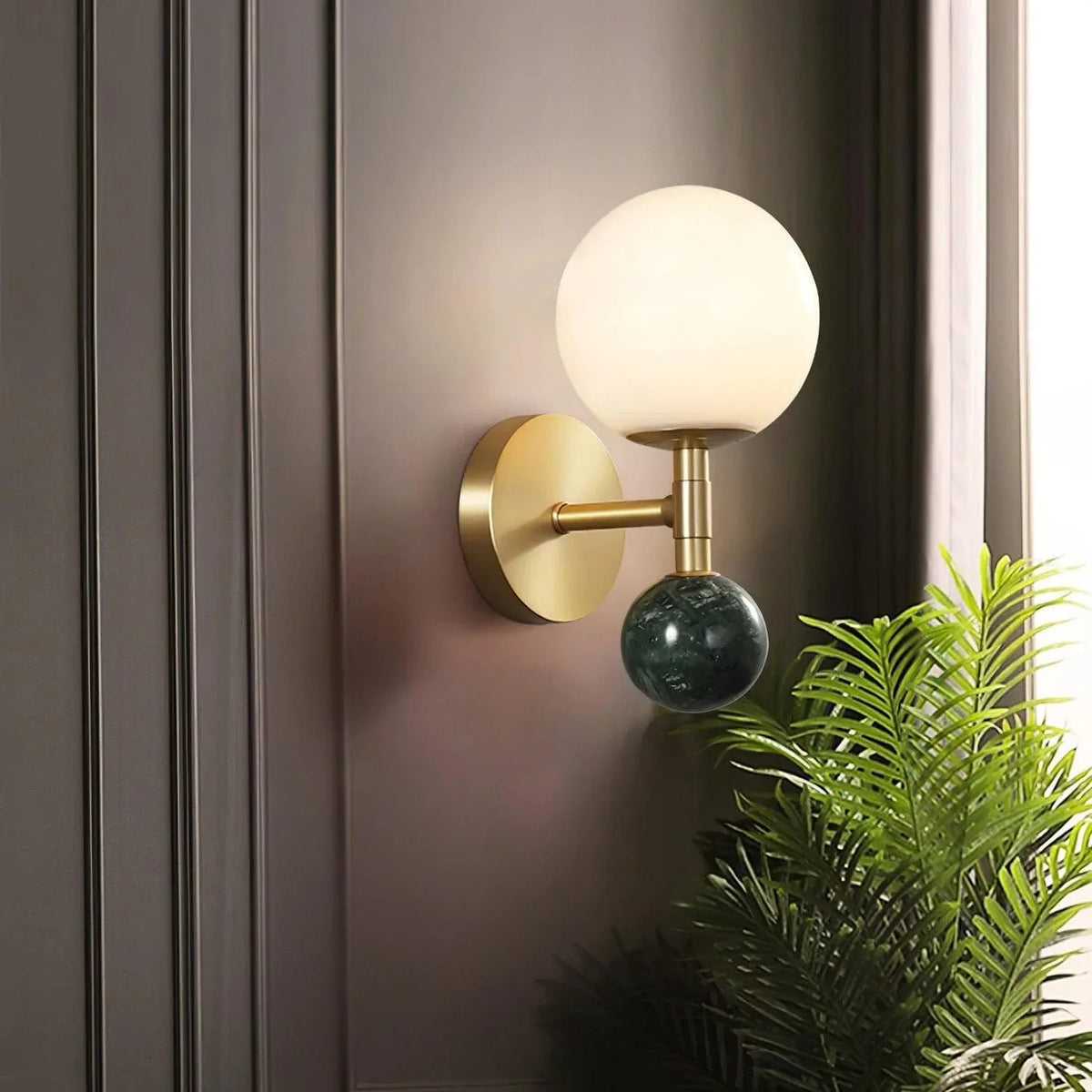 Metavaya Wall lamp Dia12cm x H 22cm / Green marble & Gold & White Dalt Wall Lamp 360192149001 M2022111701-1 Buy Dalt Wall Lamp & Wall Sconce Online for Sale