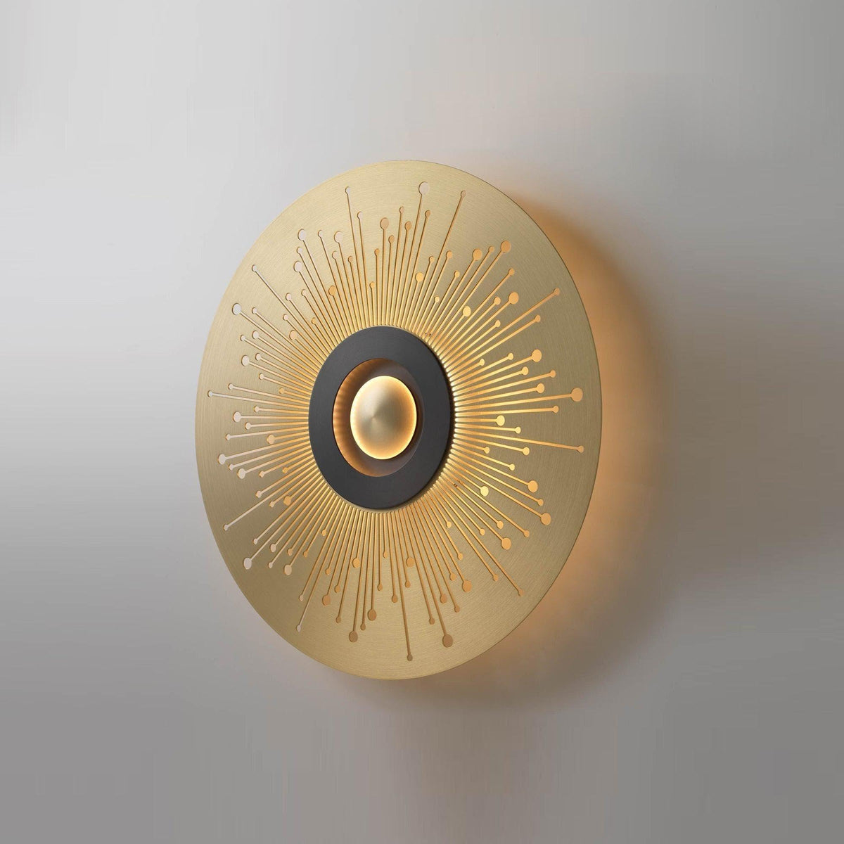 Metavaya Wall lamp Model A Dia 32cm / Brass+Black / Warm White Earth Wall Light 653733640397 M-202112291148-1 Earth Wall Light | Modern LED Earth Wall Lamps