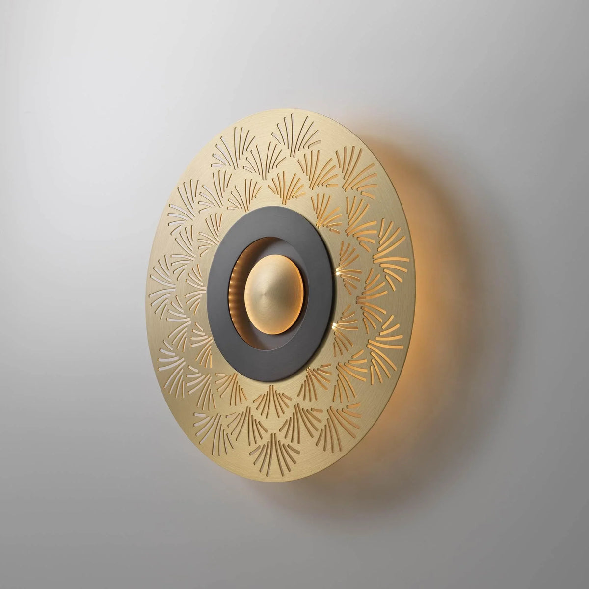 Metavaya Wall lamp Model C Dia 32cm / Brass+Black / Warm White Earth Wall Light 653733640397 M-202112291148-5 Earth Wall Light | Modern LED Earth Wall Lamps
