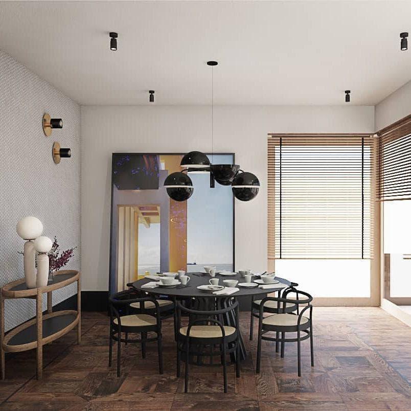 Metavaya Pendant light Dia 80cm x H 30cm / Black Elisabeth Pendant Light 653733214888 P2021122501-1