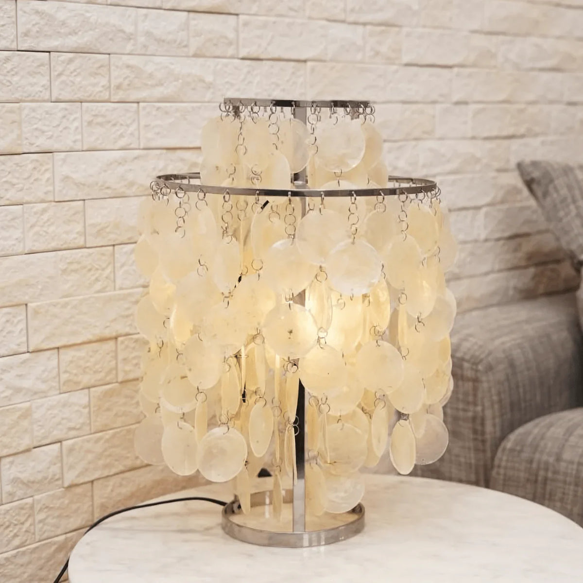Metavaya Table lamp Dia 27cm x H 43cm / Chrome / US plug FUN 2 Shell Table Lamp 129601751392 M202304061-1 Shell table lamp FUN 2 TM