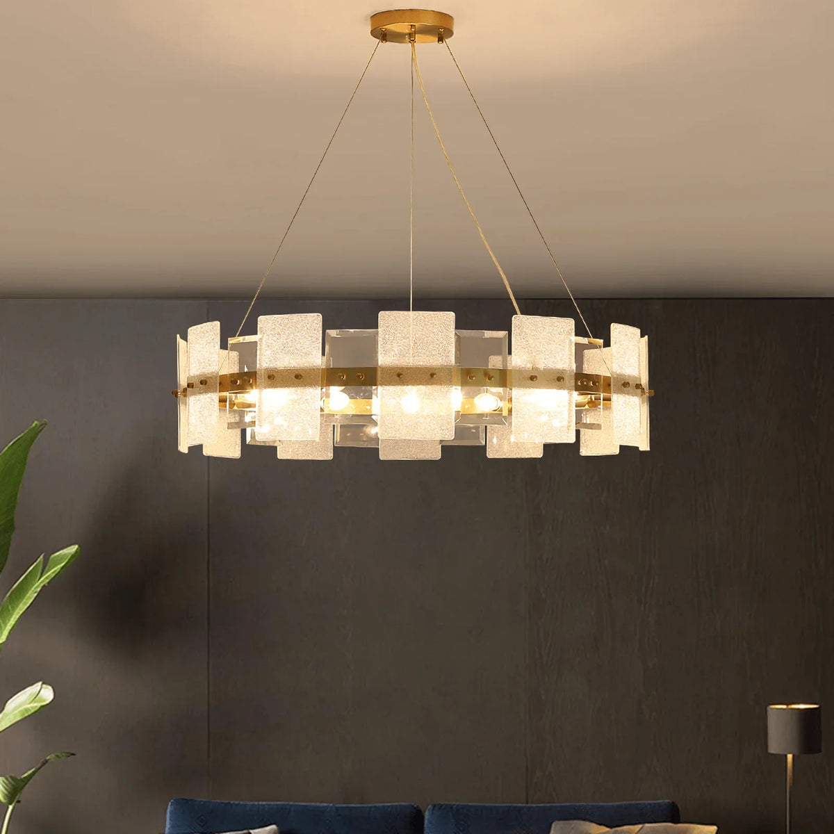 Metavaya Chandelier Frosted Glass Chandelier Lamp