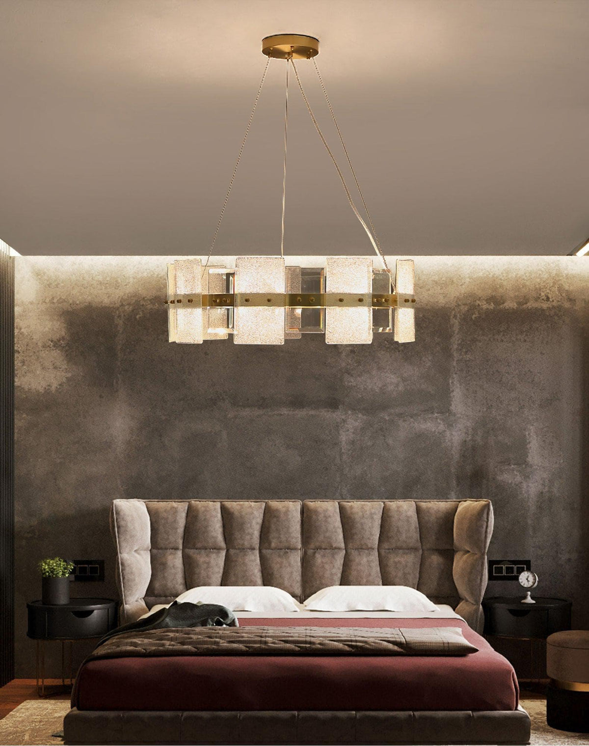 Metavaya Chandelier Frosted Glass Chandelier Lamp