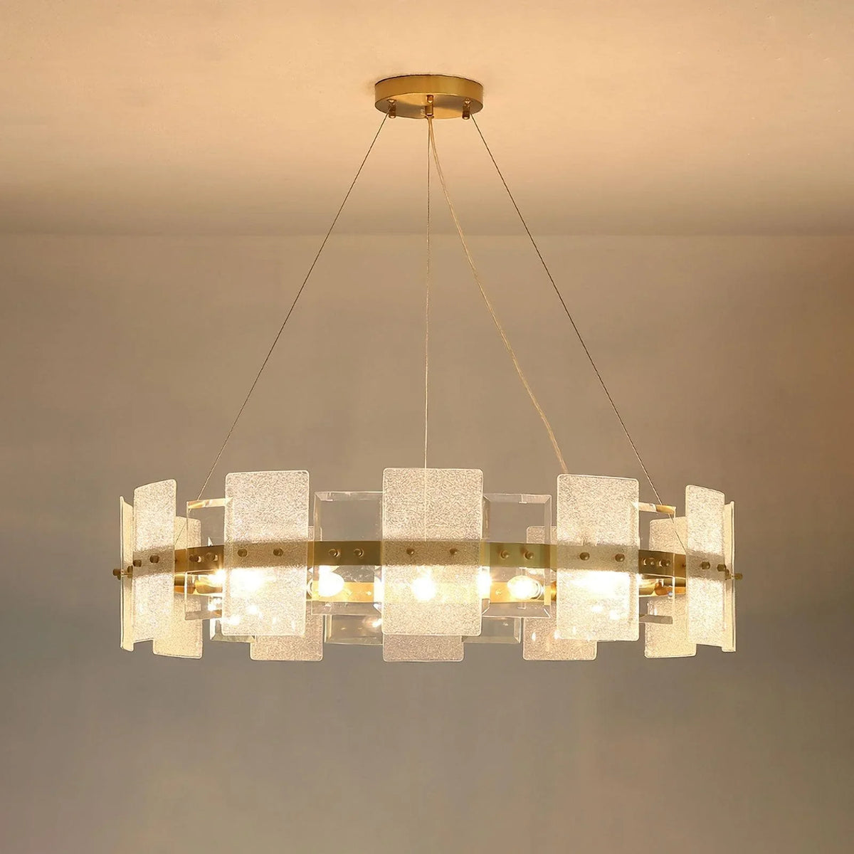 Metavaya Chandelier Frosted Glass Chandelier Lamp