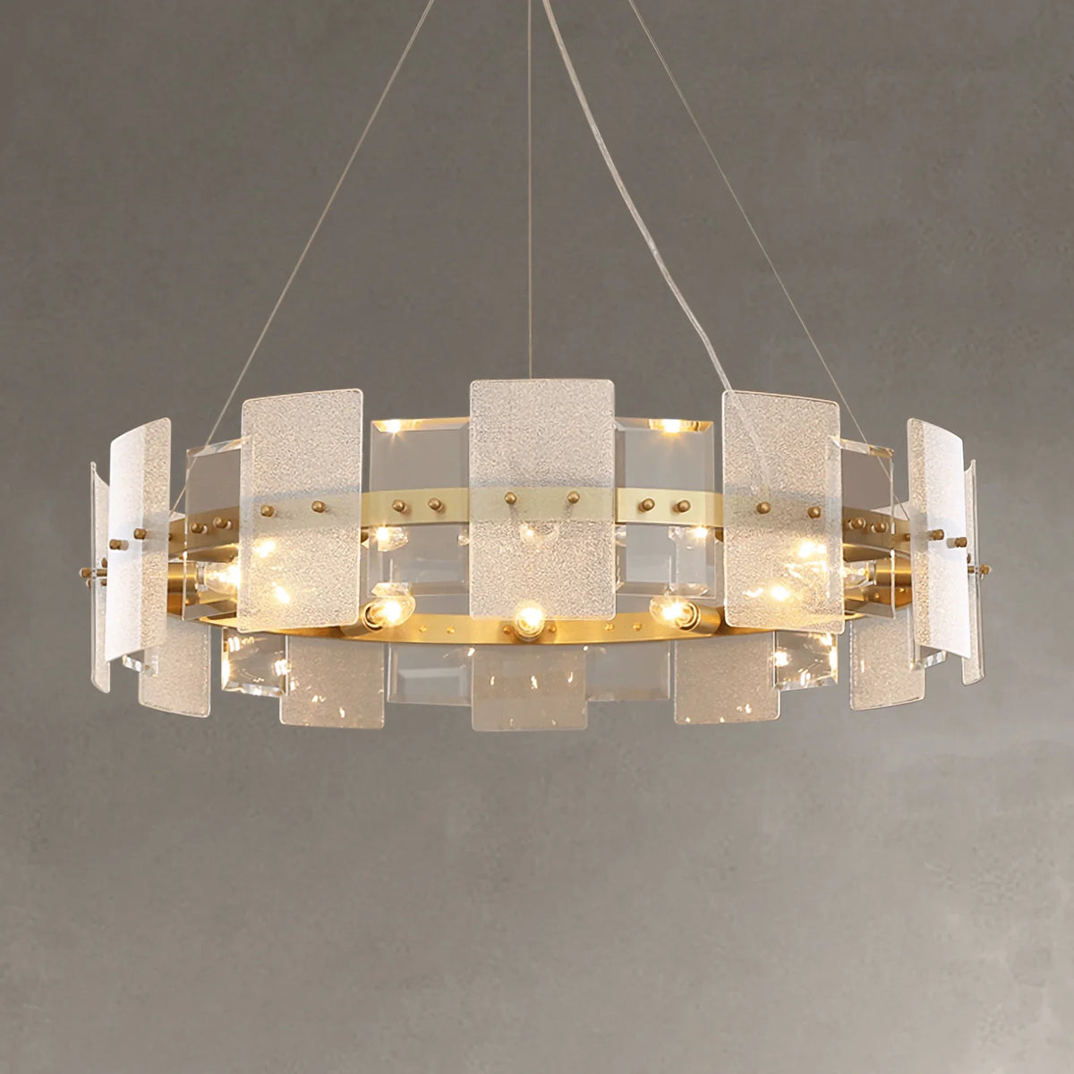 Metavaya Chandelier Frosted Glass Chandelier Lamp