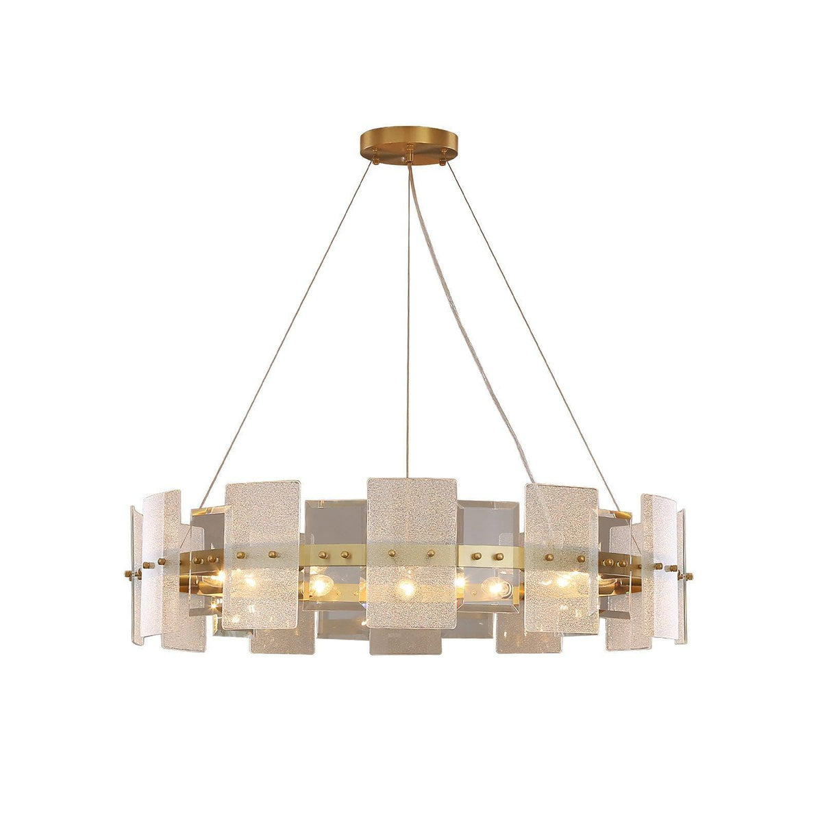 Metavaya Chandelier Frosted Glass Chandelier Lamp