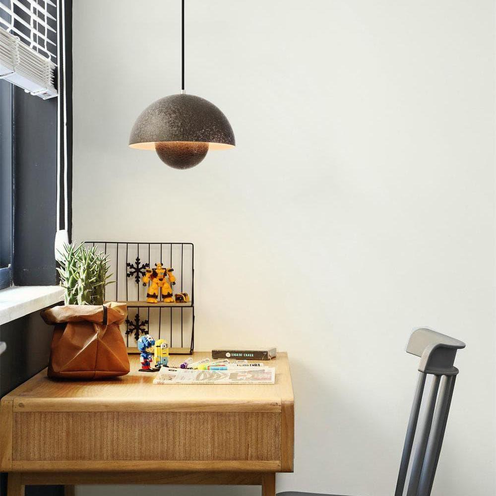 Metavaya Pendant light Dia 23cm x H 16cm / Maroon Ice Crack Ice Crack Flowerpot Pendant Lamp 129601751989 2023042101-3