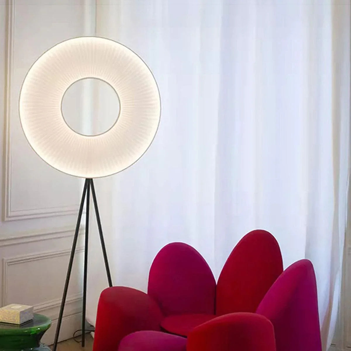 Metavaya Floor lamp Dia 60cm x H 165cm / ∅ 23.6″ x H 65″ / Warm White / US plug Iris Floor Light 336019216935 M202302193-1 Iris Floor Light | Iris LED Floor Lamp