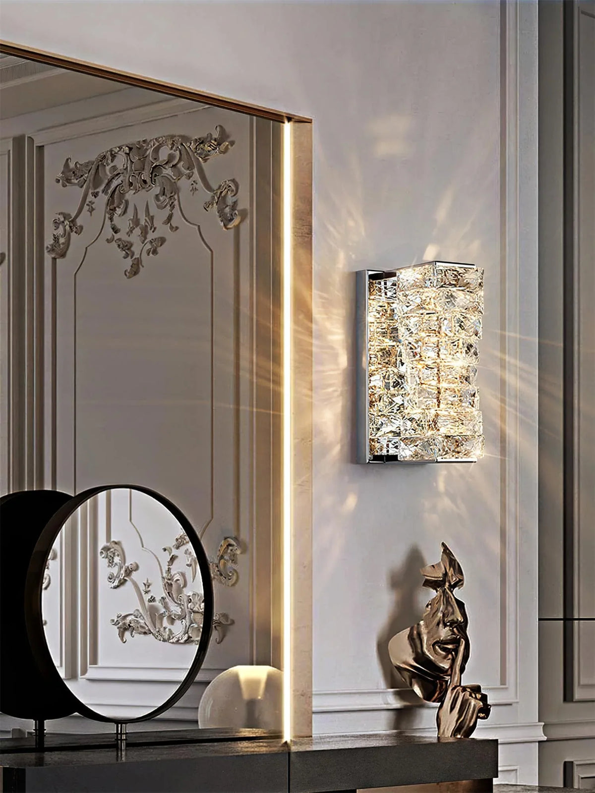Metavaya Wall lamp Laminated Crystal Sconce Buy Laminated Crystal Sconce Online in USA/Canada