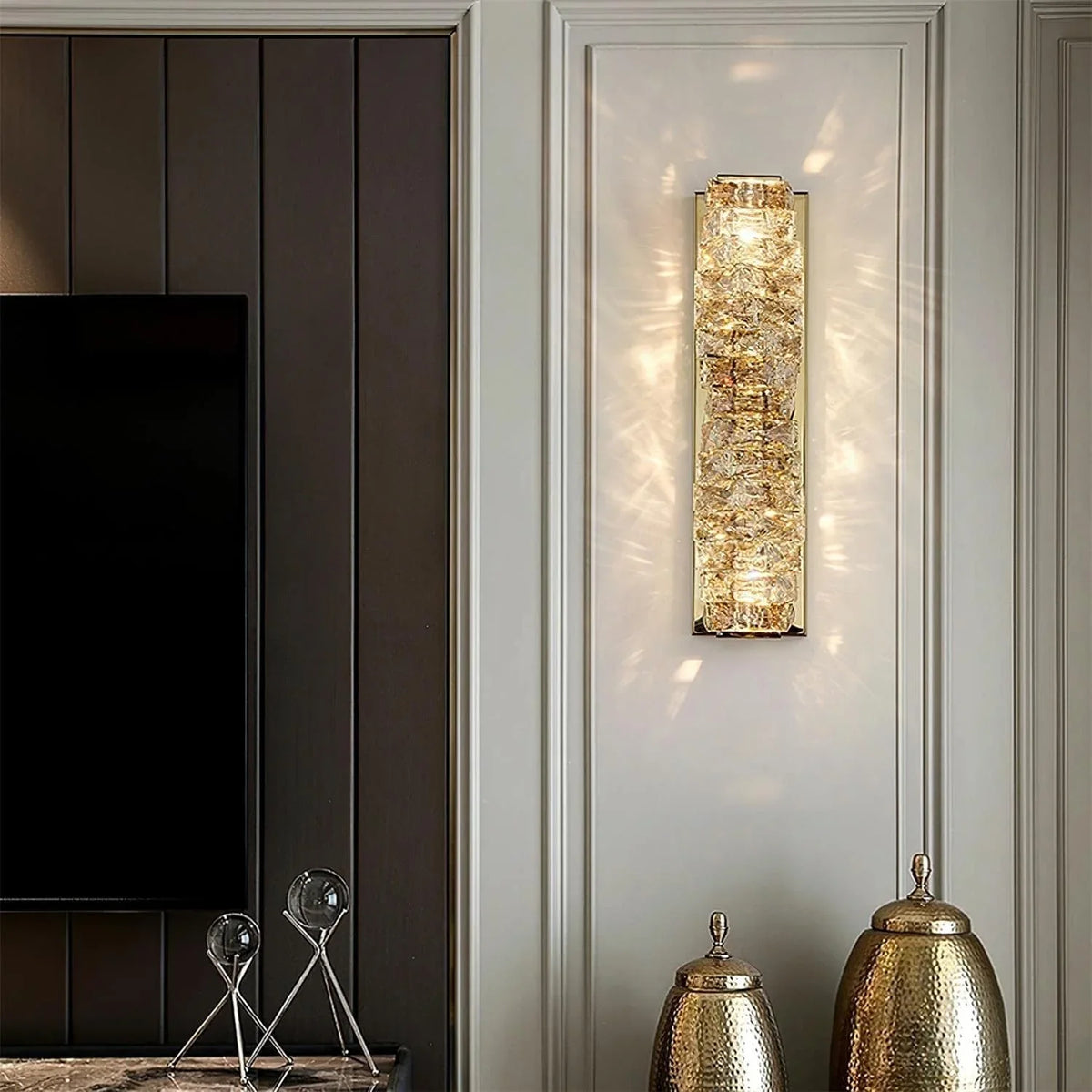 Metavaya Wall lamp Laminated Crystal Sconce Buy Laminated Crystal Sconce Online in USA/Canada