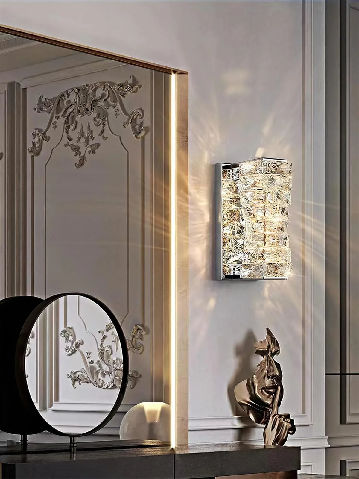Metavaya Wall lamp Laminated Crystal Sconce Buy Laminated Crystal Sconce Online in USA/Canada
