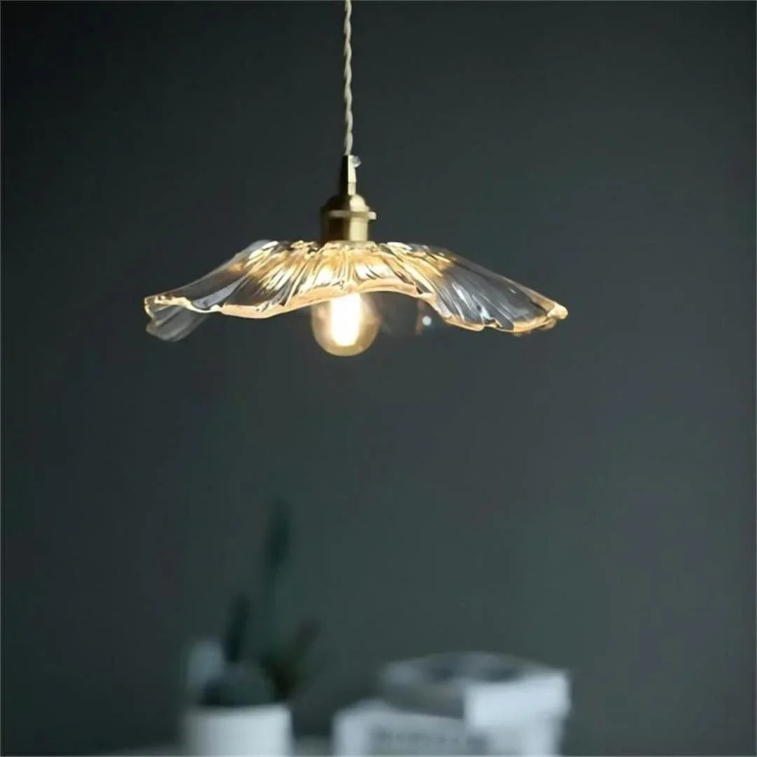 Metavaya Pendant lamp Dia 30cm x H 13cm / Clear glass Lotus Glass Pendant Lamp 360192150373 M2022112805-2 Buy Lotus Glass Pendant Lamp for Your Home