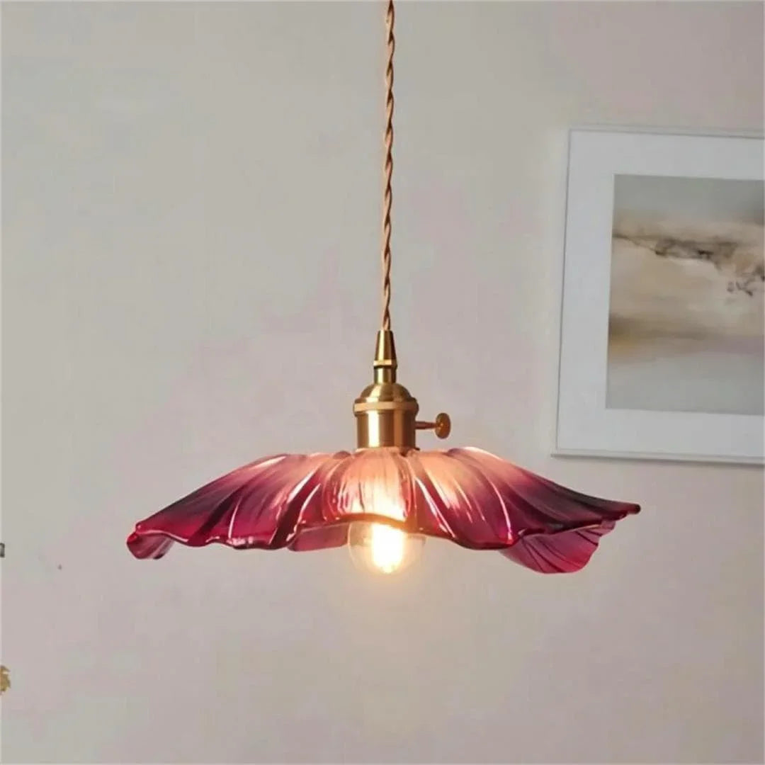 Metavaya Pendant lamp Dia 30cm x H 13cm / Purple glass Lotus Glass Pendant Lamp 360192150366 M2022112805-1 Buy Lotus Glass Pendant Lamp for Your Home