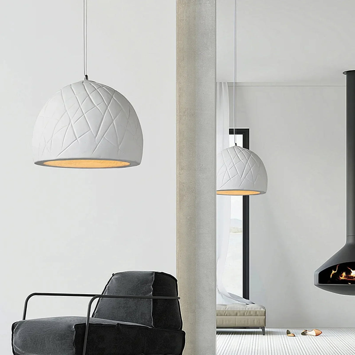 Metavaya Pendant lamp Dia 30cm X H 31cm / White Malva Pendant Light 336019215419 M2023021009-1