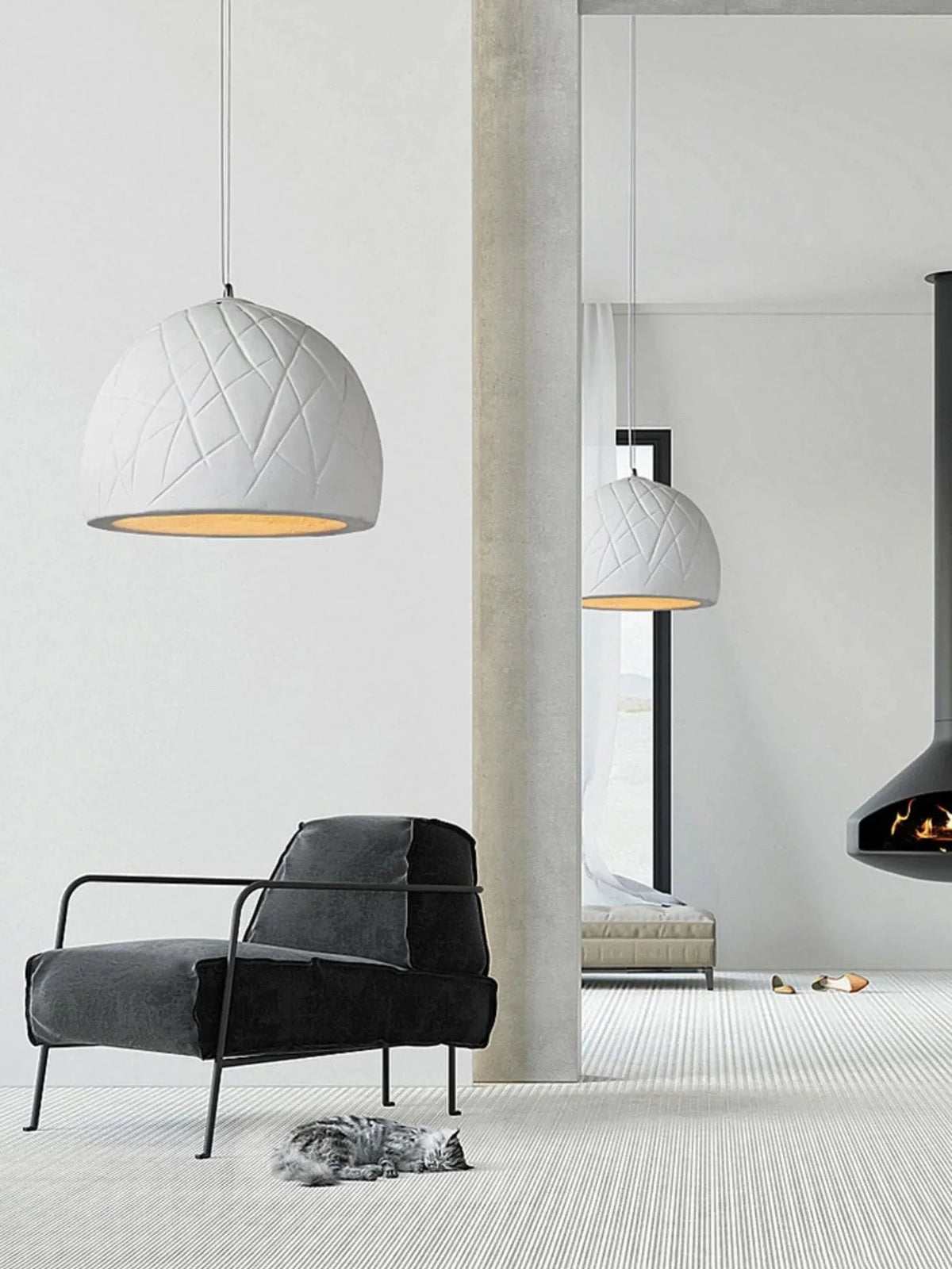 Metavaya Pendant lamp Dia 30cm X H 31cm / White Malva Pendant Light 336019215419 M2023021009-1