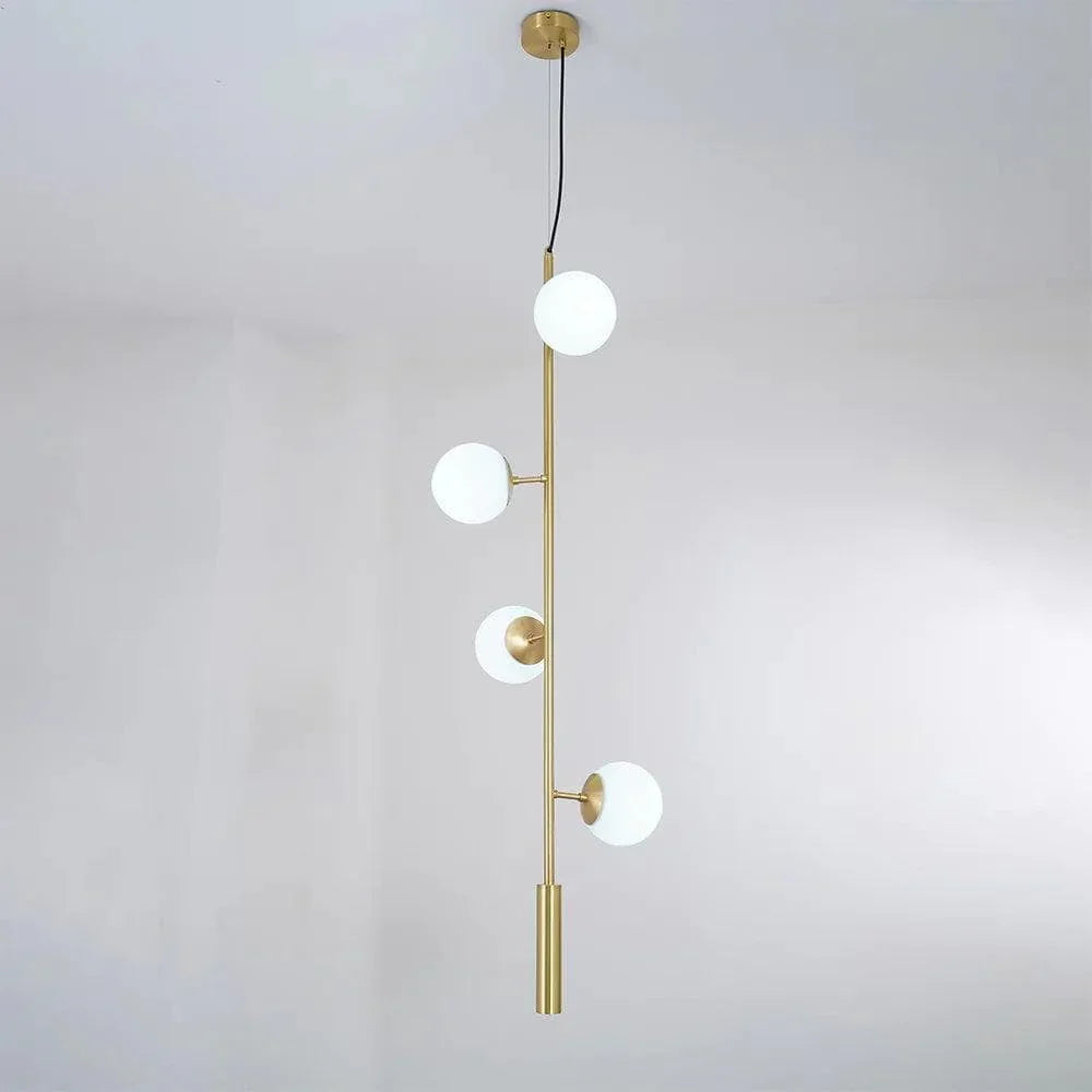 Metavaya Pendant lamp H 130cm x W 45cm / Gold / White Orb Lounge Pendant lamp 822706697700 M2022082602-1