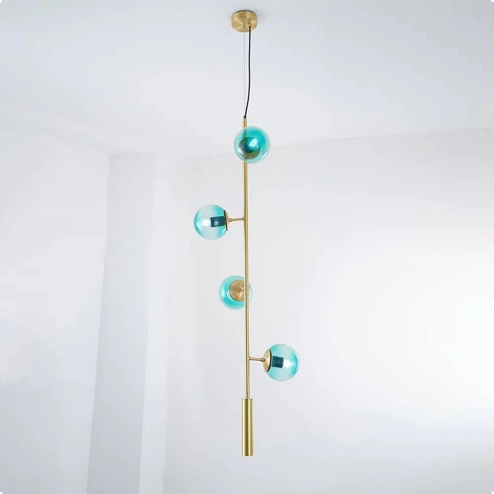 Metavaya Pendant lamp H 130cm x W 45cm / Gold / Blue Orb Lounge Pendant lamp 822706697700 M2022082602-5