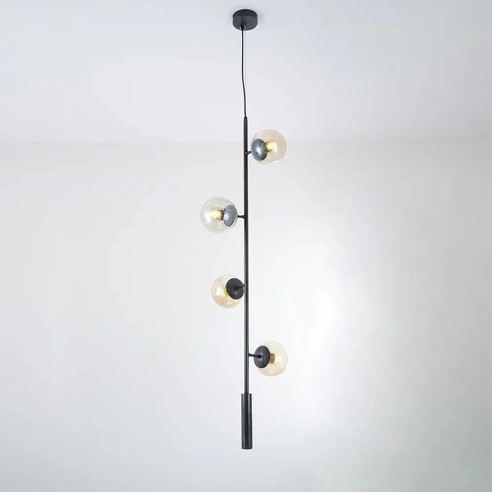 Metavaya Pendant lamp H 130cm x W 45cm / Black / Amber Orb Lounge Pendant lamp 822706697700 M2022082602-9