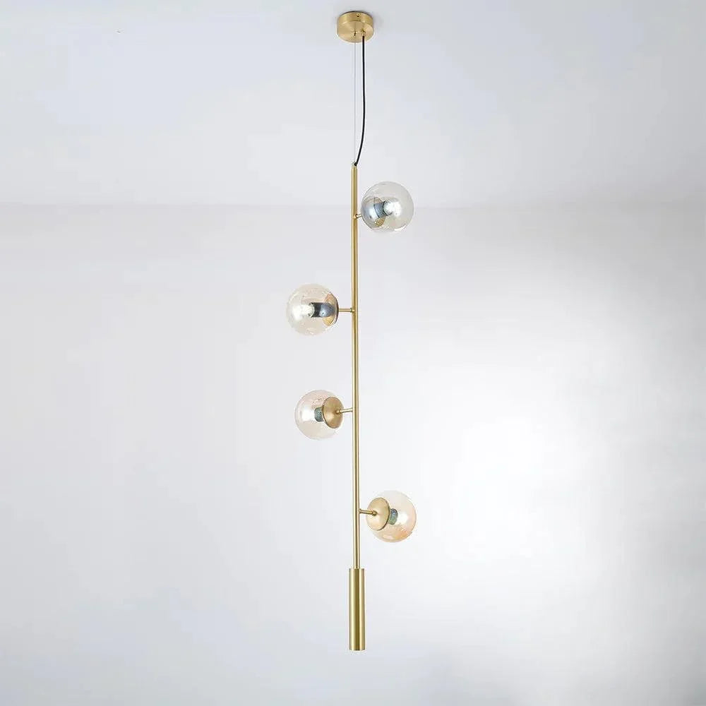 Metavaya Pendant lamp H 130cm x W 45cm / Gold / Amber Orb Lounge Pendant lamp 822706697700 M2022082602-4