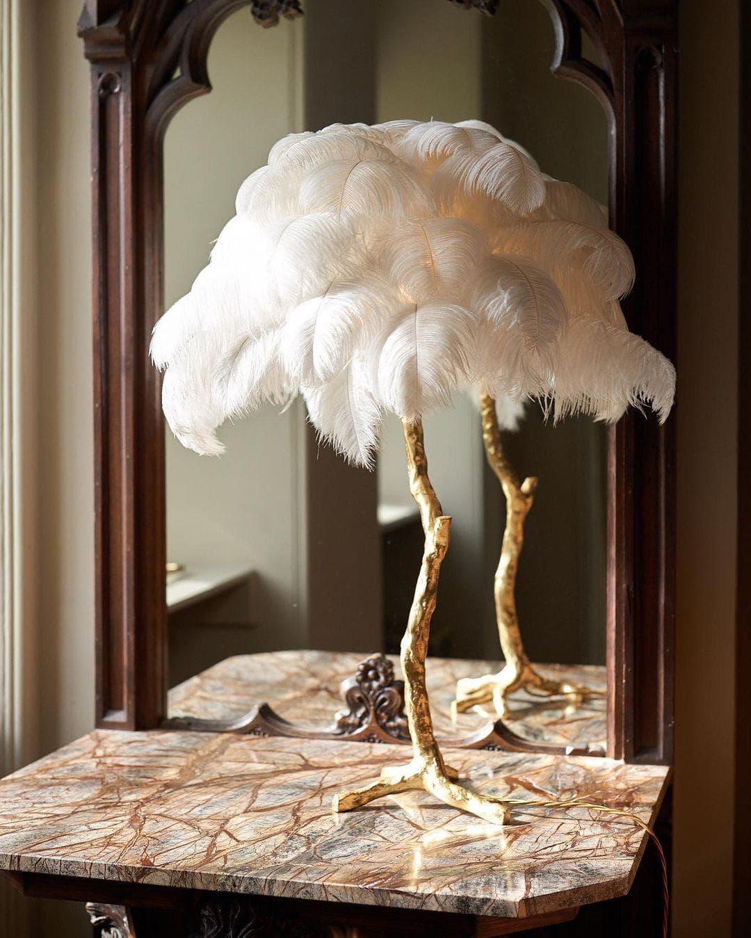 Metavaya Table lamp Ostrich Feather Table Lamp Shop Ostrich Feather Table Lamp Online