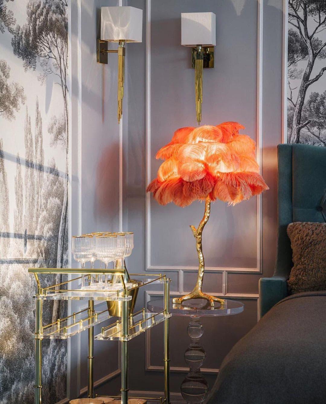 Metavaya Table lamp Ostrich Feather Table Lamp Shop Ostrich Feather Table Lamp Online