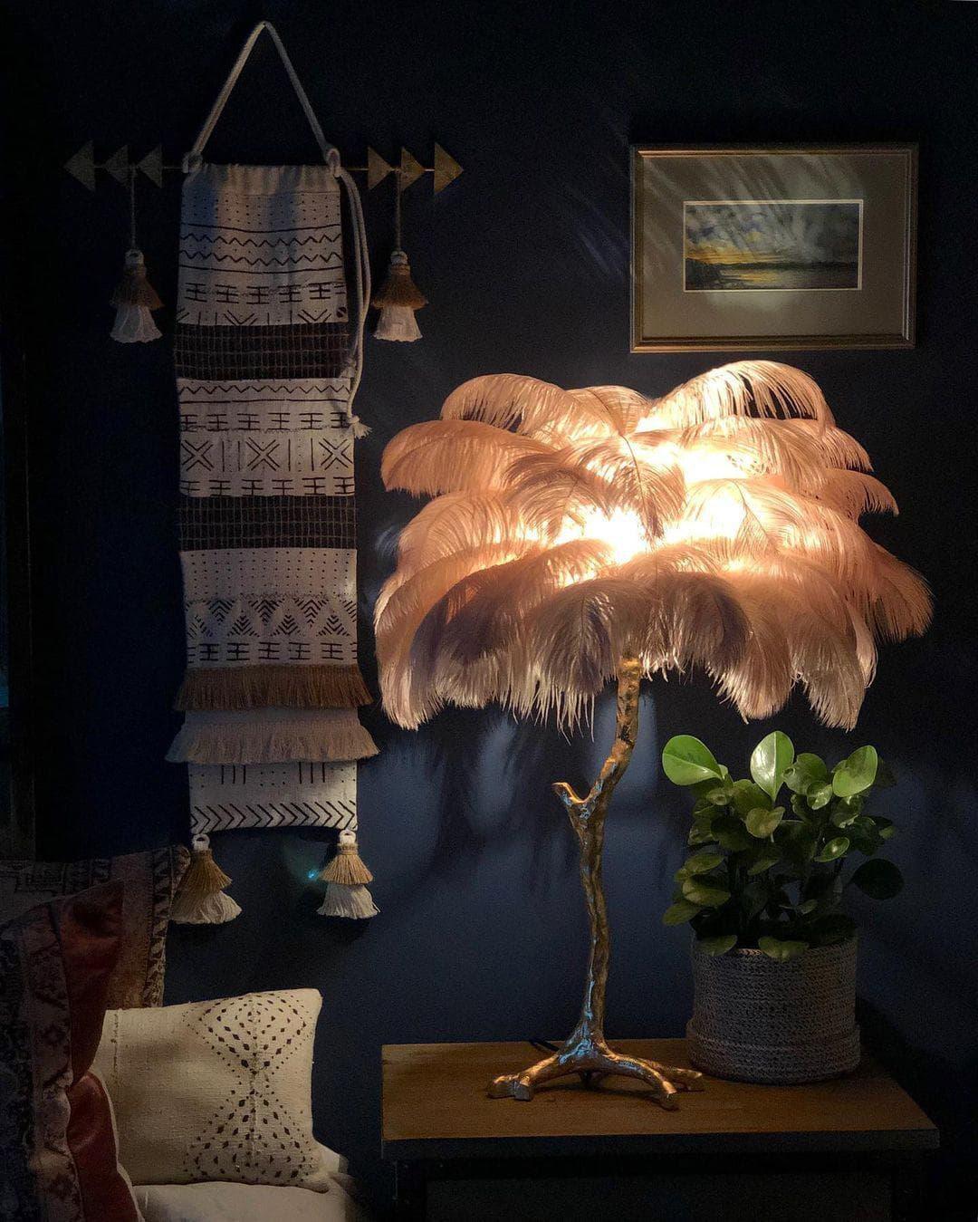 Metavaya Table lamp Ostrich Feather Table Lamp Shop Ostrich Feather Table Lamp Online