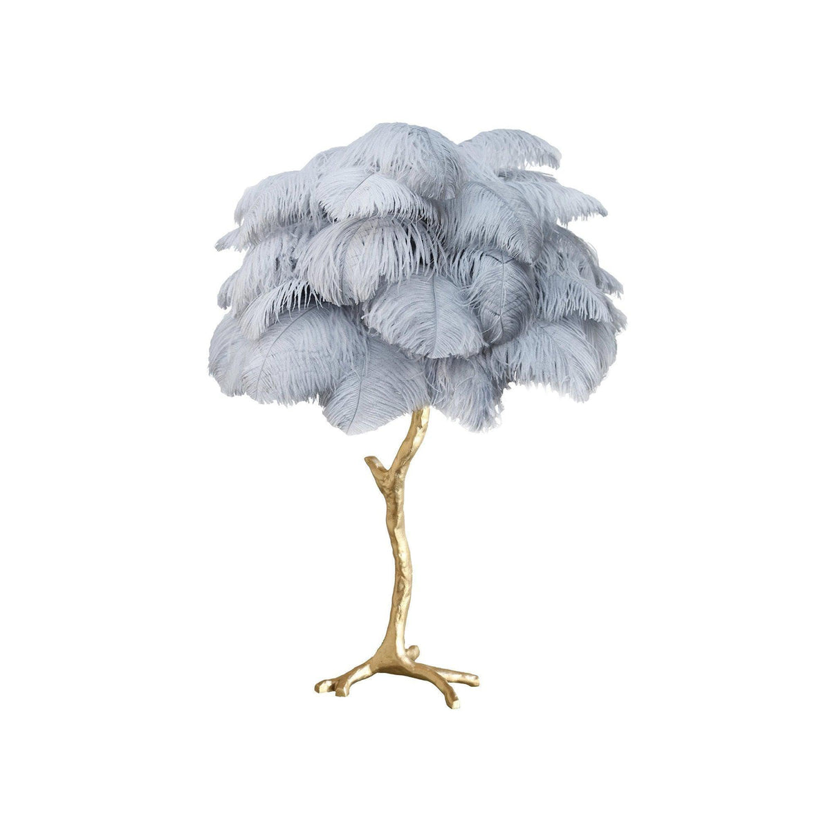 Metavaya Table lamp Dia 65cm x H 70cm / Polished brass / Cloud Ostrich Feather Table Lamp 323232414491 M2021121405-3 Shop Ostrich Feather Table Lamp Online