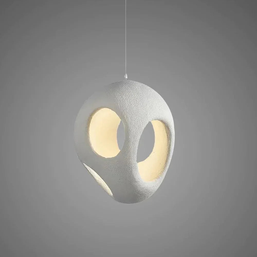 Metavaya Ceiling Lamp Dia 35cm X H 50cm / White Polystyrene Pendant Light 336019215402 M2023021003-1