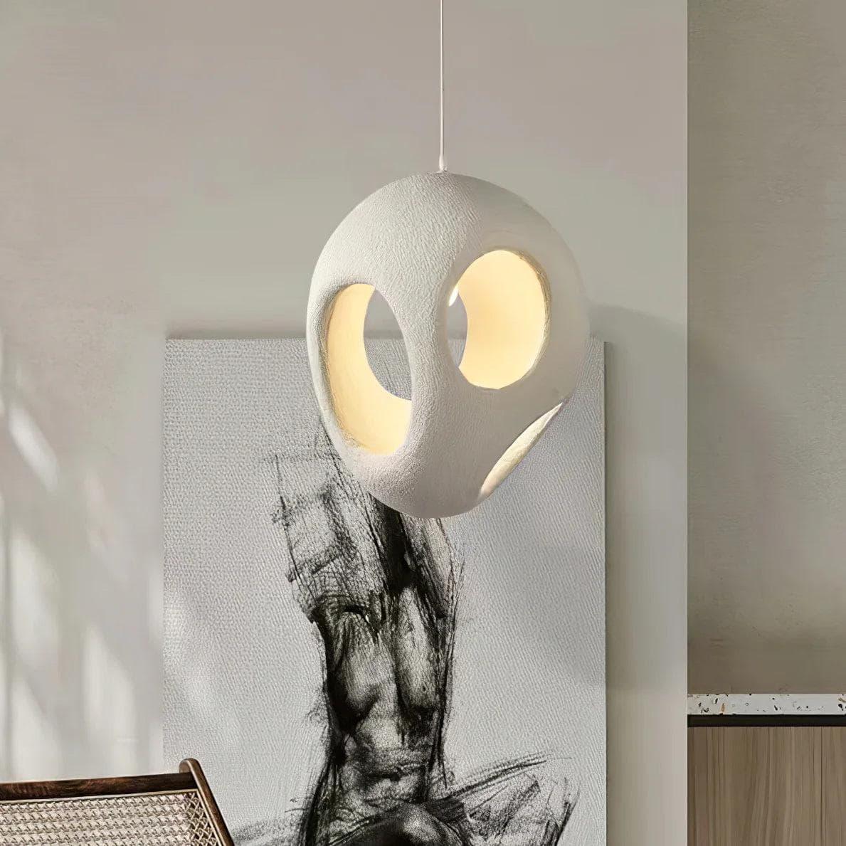 Metavaya Ceiling Lamp Dia 35cm X H 50cm / White Polystyrene Pendant Light 336019215402 M2023021003-1