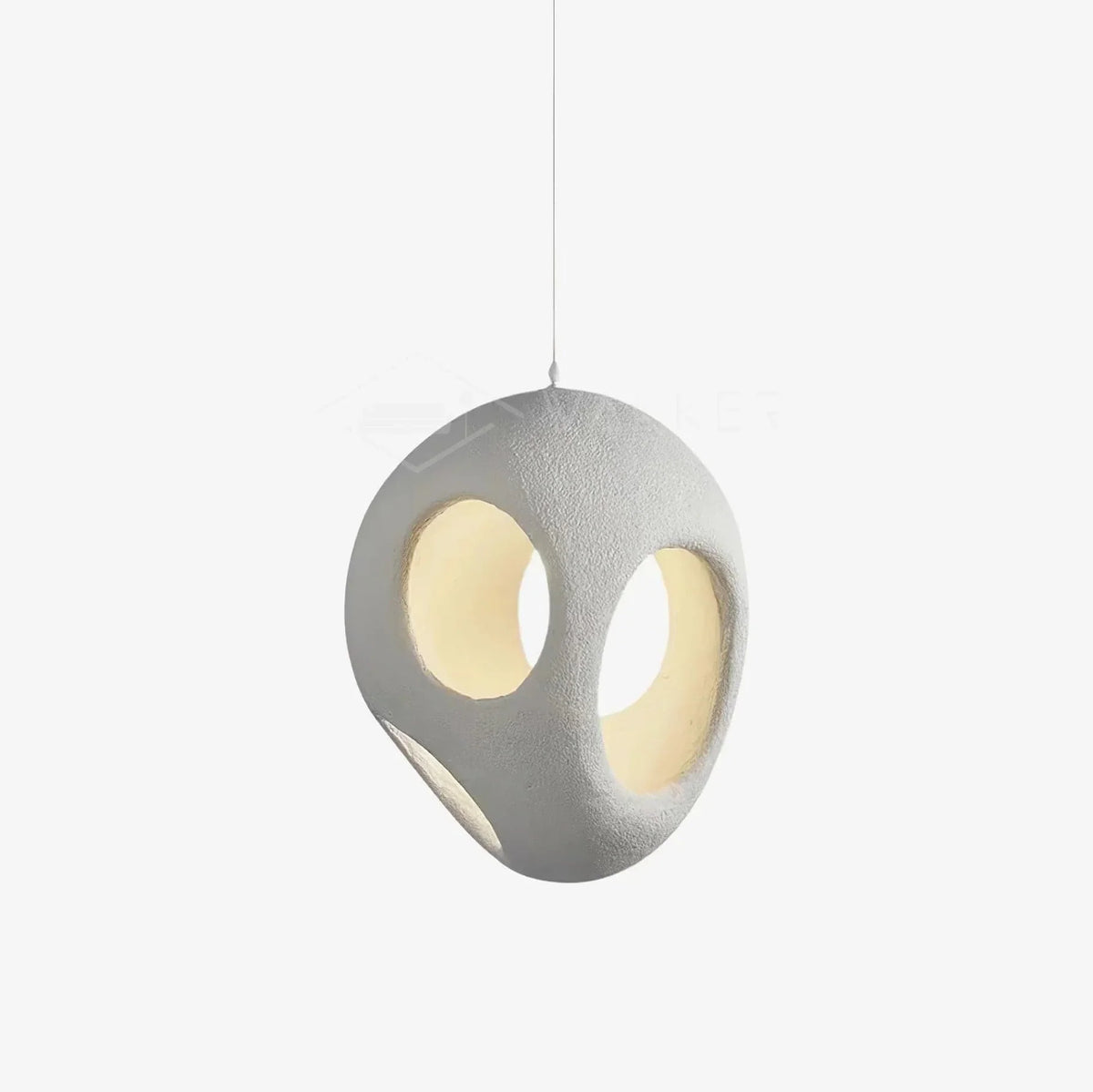 Metavaya Ceiling Lamp Dia 35cm X H 50cm / White Polystyrene Pendant Light 336019215402 M2023021003-1