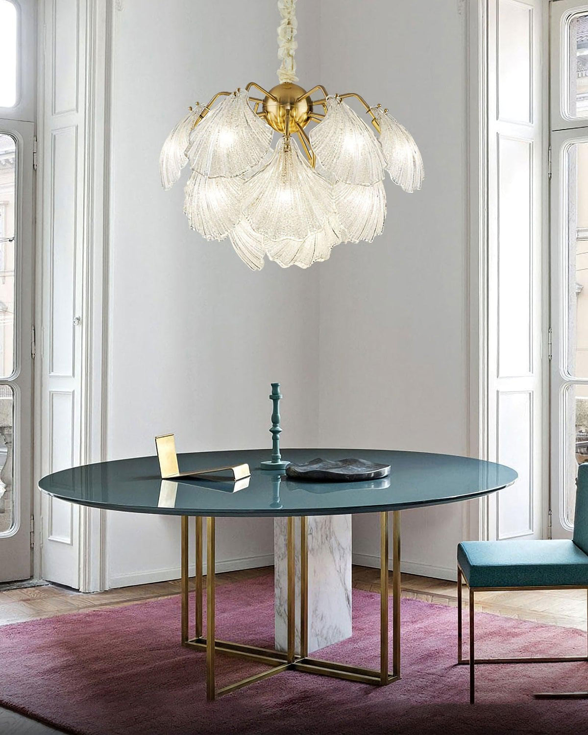 Metavaya Chandelier Ribbed Shell Ceiling light