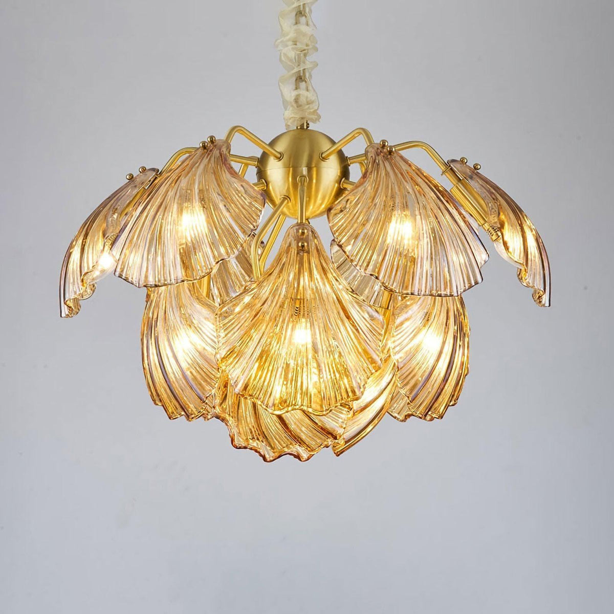 Metavaya Chandelier Ribbed Shell Ceiling light