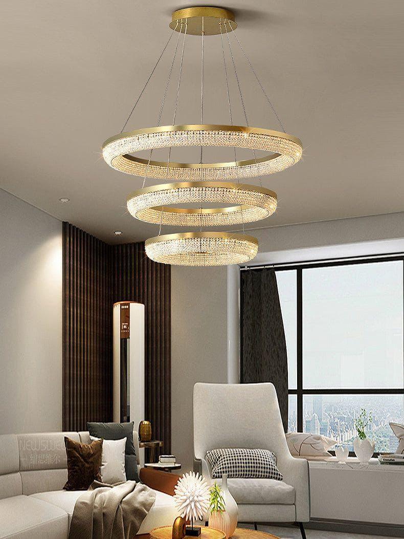 Metavaya Chandelier Round Ring Crystal Chandeliers