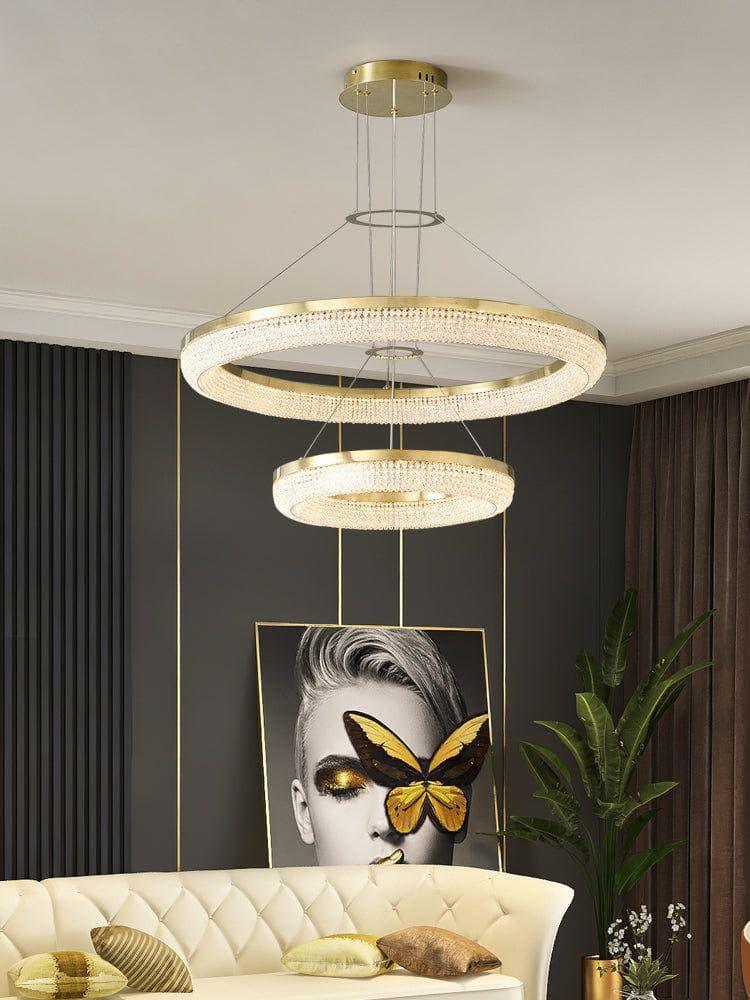 Metavaya Chandelier Round Ring Crystal Chandeliers