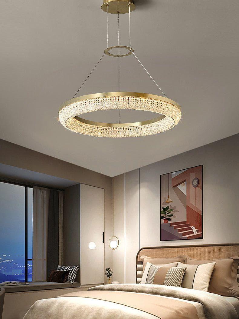 Metavaya Chandelier Round Ring Crystal Chandeliers