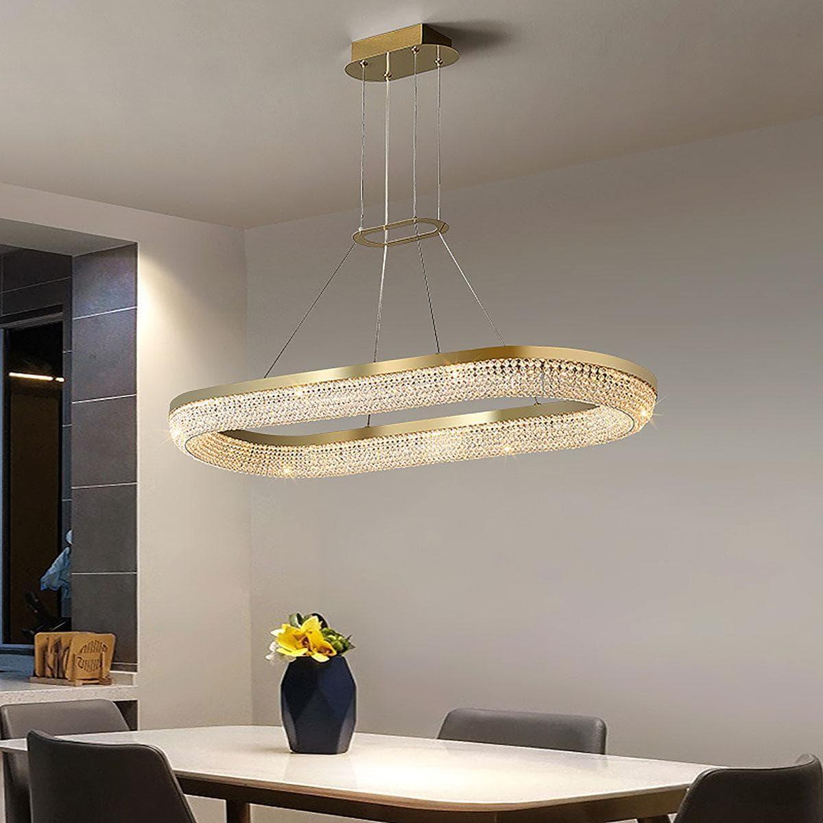 Metavaya Chandelier Round Ring Crystal Chandeliers