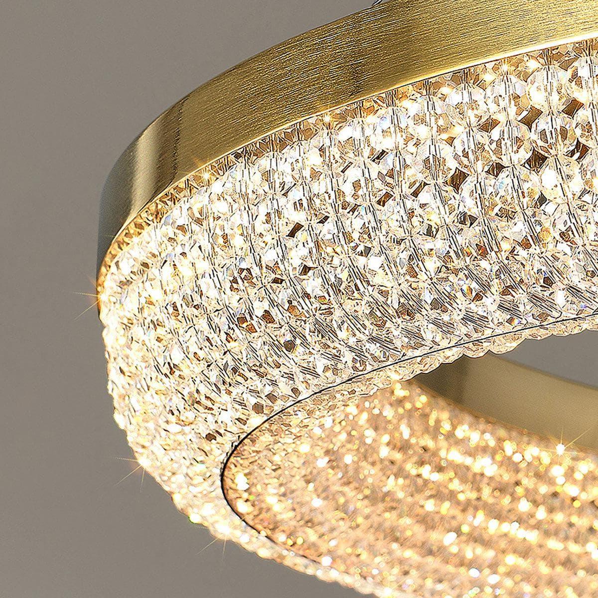 Metavaya Chandelier Round Ring Crystal Chandeliers