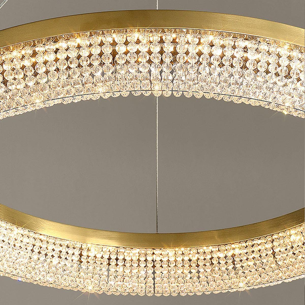 Metavaya Chandelier Round Ring Crystal Chandeliers