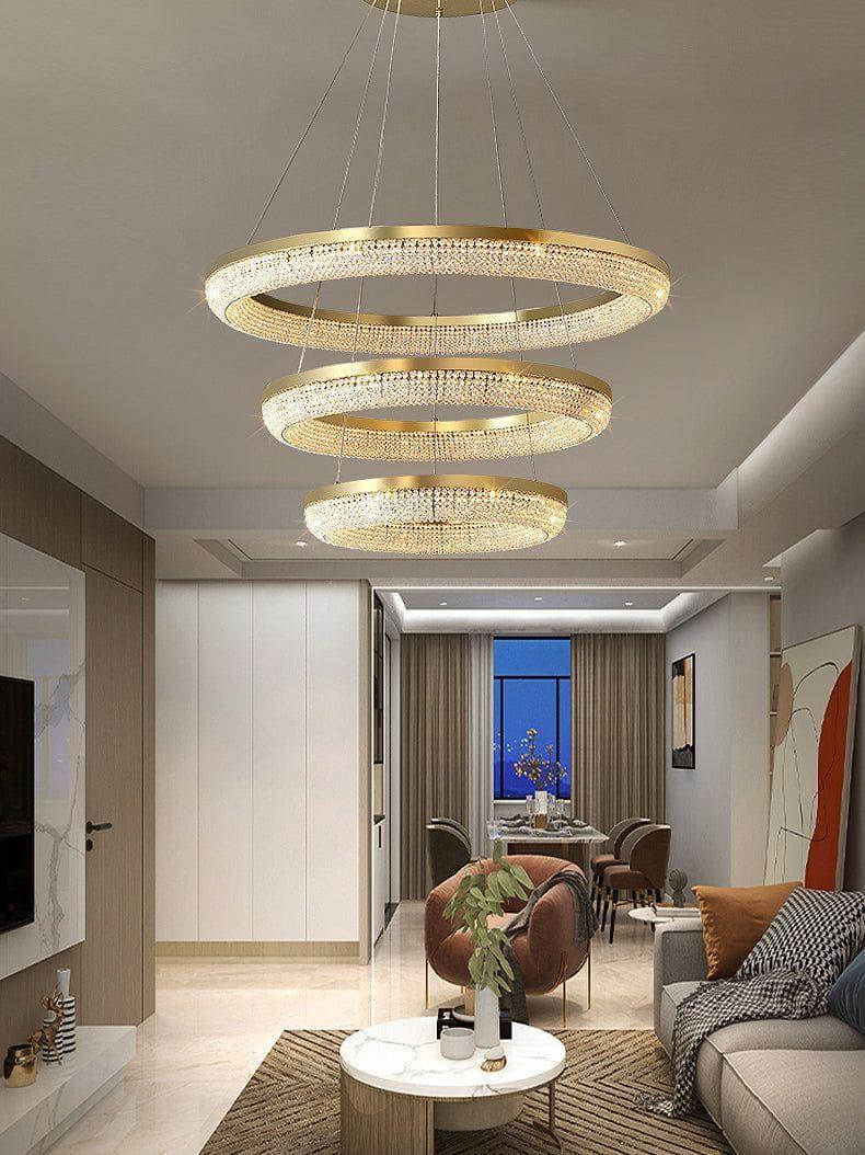 Metavaya Chandelier Round Ring Crystal Chandeliers