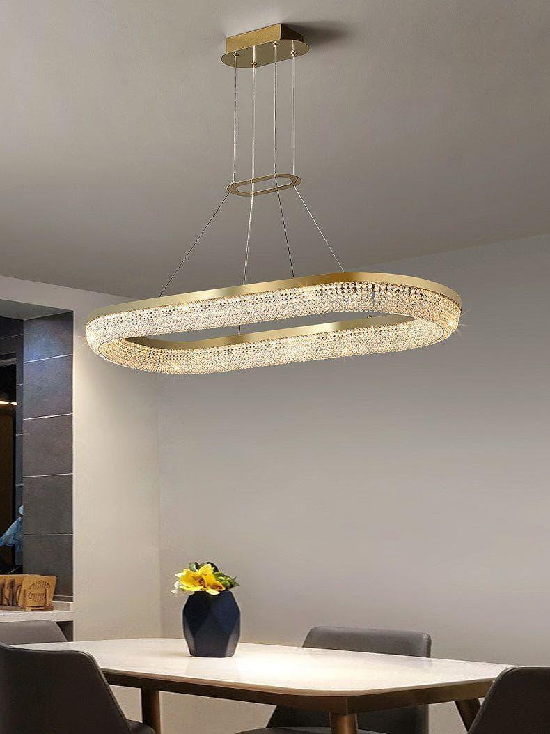 Metavaya Chandelier Round Ring Crystal Chandeliers