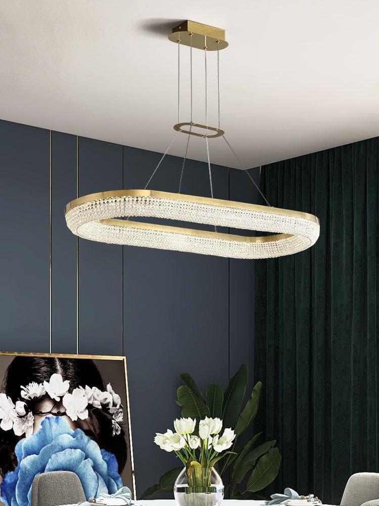 Metavaya Chandelier Round Ring Crystal Chandeliers
