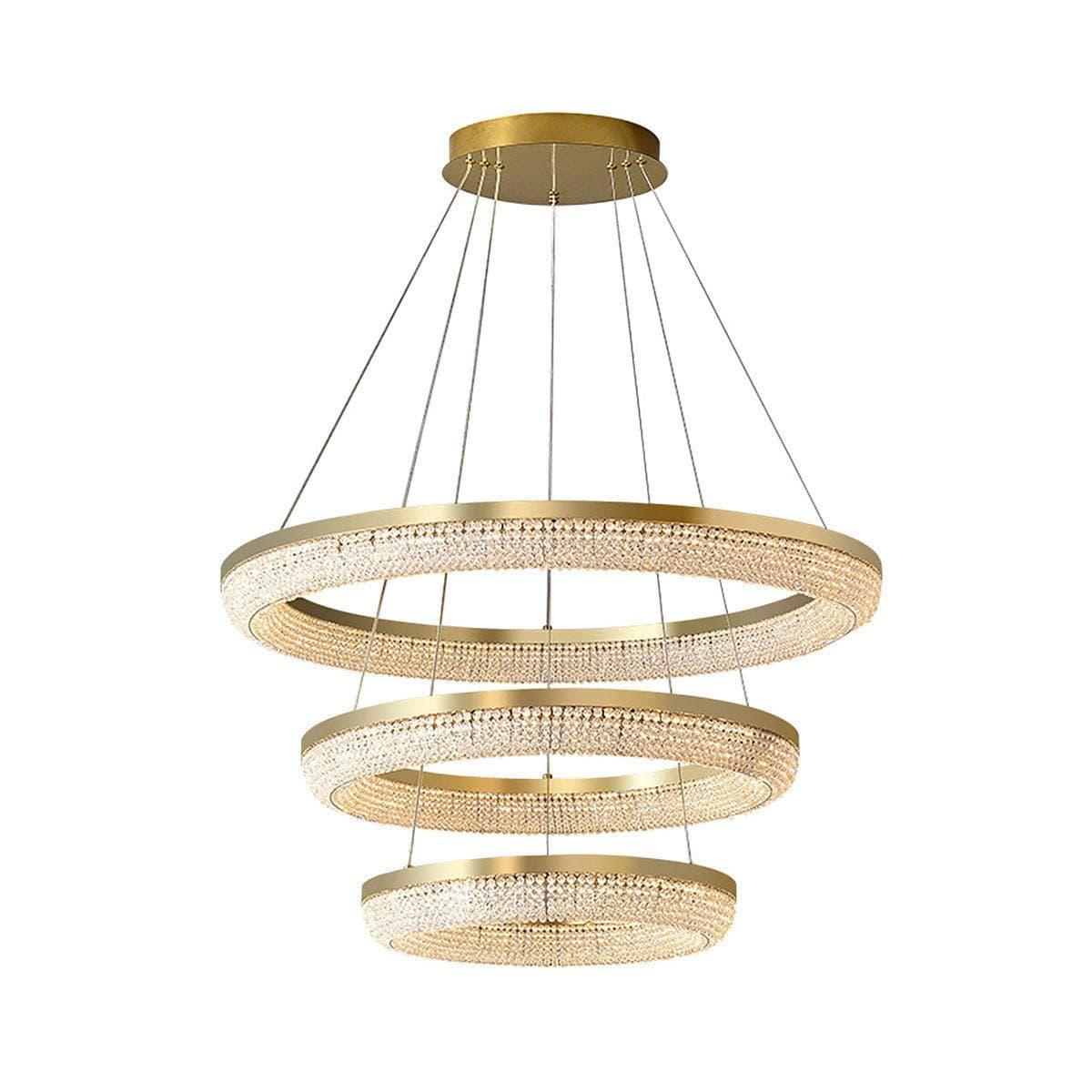 Metavaya Chandelier Round Ring Crystal Chandeliers