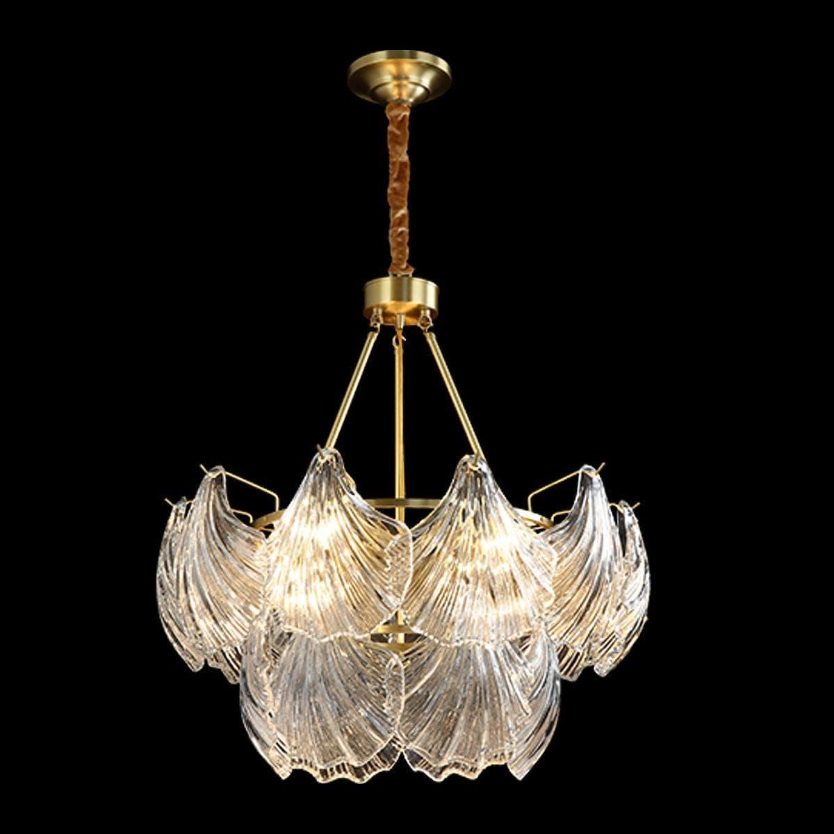 Metavaya Chandelier 6-Light Size: Dia 60cm x H 60cm / ∅ 23.6″ x H 23.6″ / Gold Shell Chandelier 676702838694 M202303022-1 Shell Chandelier for Sale in USA/Canada