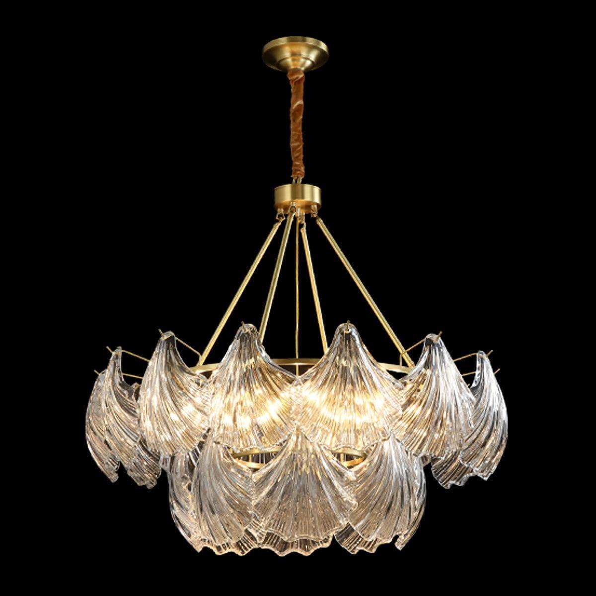 Metavaya Chandelier 12-Light Size: Dia 80cm x H 73cm / ∅ 31.5″ x H 28.7″ / Gold Shell Chandelier 676702838700 M202303022-2 Shell Chandelier for Sale in USA/Canada