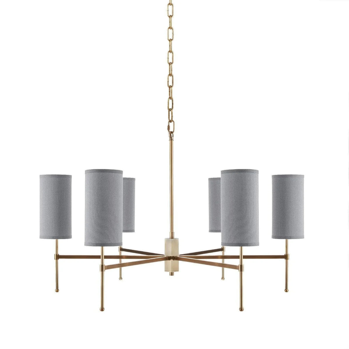 Metavaya Chandelier 6heads Dia 75cm x H 55cm / Grey / Gold Silk Stem Chandelier 323232415702 M-202112161101-1