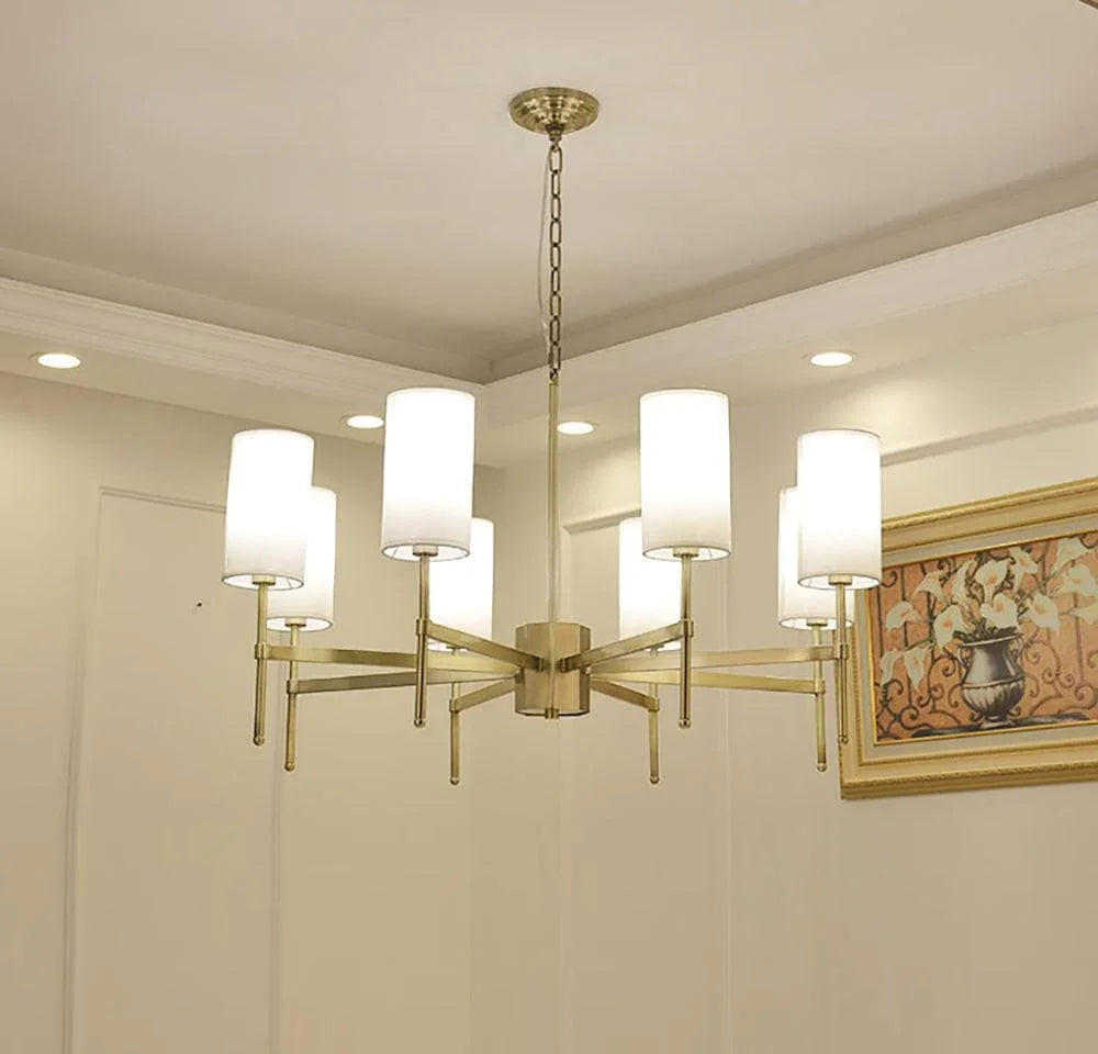 Metavaya Chandelier 8heads Dia 90cm x H 55cm / White / Gold Silk Stem Chandelier 323232415733 M-202112161101-4
