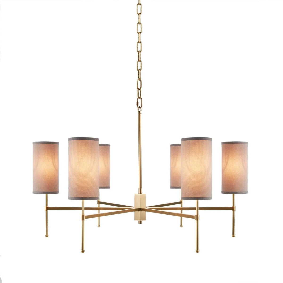Metavaya Chandelier 6heads Dia 75cm x H 55cm / White / Gold Silk Stem Chandelier 323232415719 M-202112161101-2