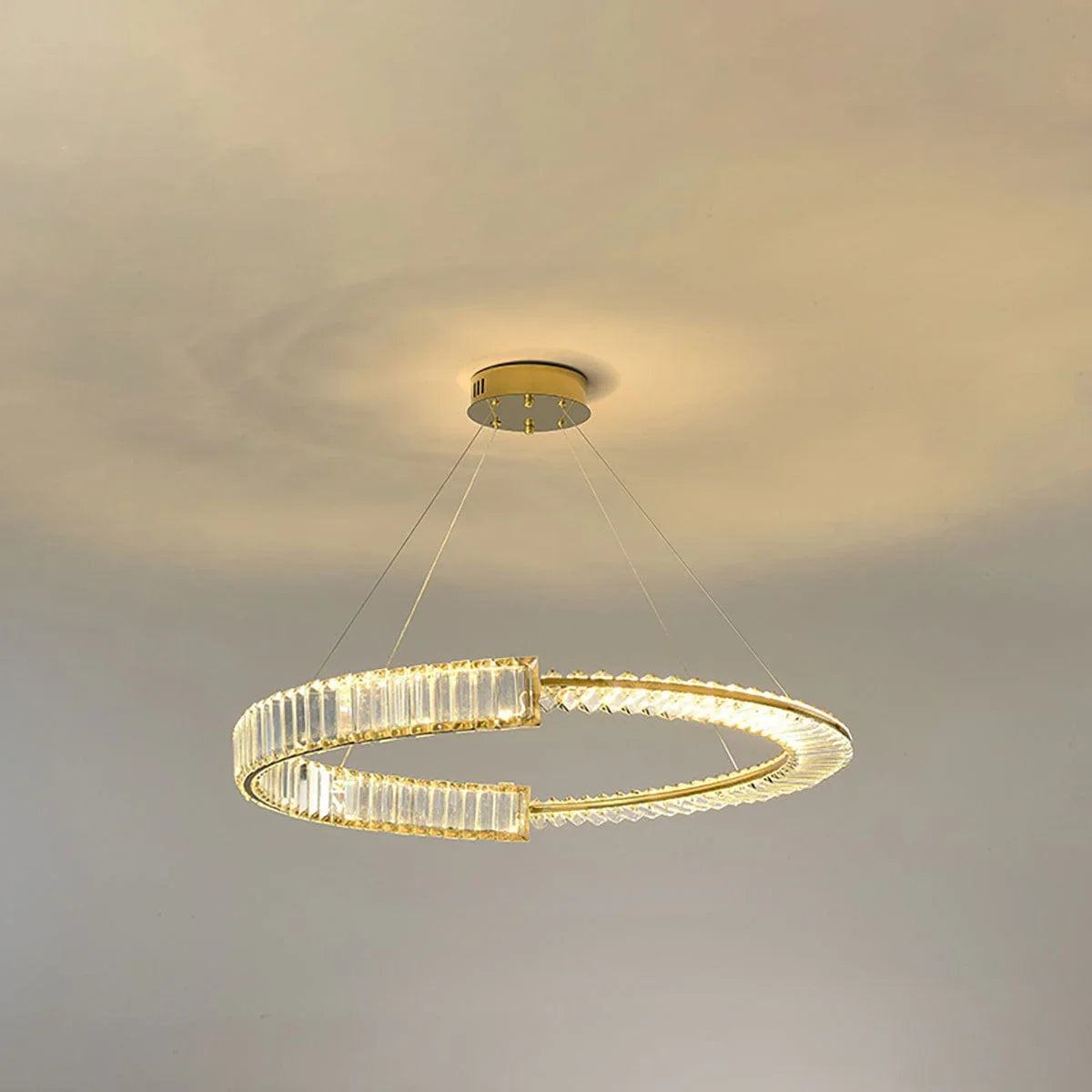 Metavaya Chandelier Dia 80cm x H 8cm / ∅ 31.5″ x H 3.1″ / Warm White Stella LED Chandelier 336019217956 M202302231-3 Stella LED Chandelier | Ring Crystal Chandelier